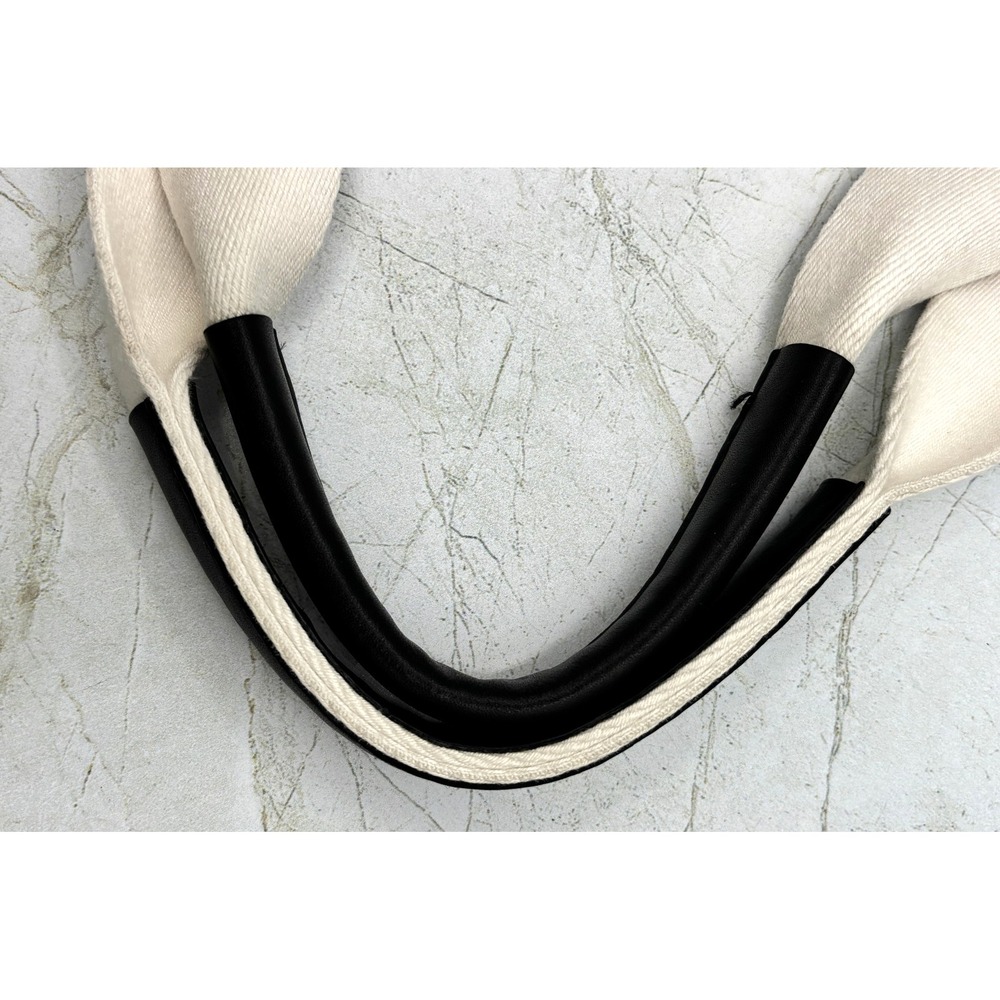Kate Spade Canvas Cotton Tote Classic Bowtie Black White Leather Handle EUC - Picture 9 of 15